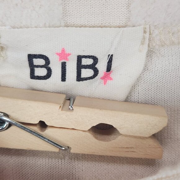 BiBi Fleece Textured Check Pullover Women's 2X Long Sleeve Ivory Soft Cozy - Picture 6 of 6